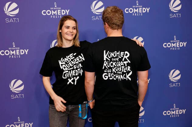 Hazel Brugger and Thomas Spitzer at the award ceremony of the 25 German Comedy Award 2021 in Brainpool TV Studio Cologne, 01 10 2021 Foto:xC.xHardtx xFuturexImage