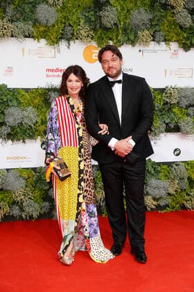 German Film Award 2021 Iris Berben with Ronald Zehrfeld on the red carpet at the Lola German Film Award 2021 ceremony at the Palais am Funkturm in Messe Berlin Copyright: xEventpressxGolejewskix