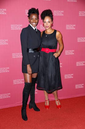 Dionne Wudu and Kerry Jean arriving for the German Musical Theatre Award ceremony on 4 10 2021 in Hamburg The German Musical Theatre Award 2021 in Hamburg