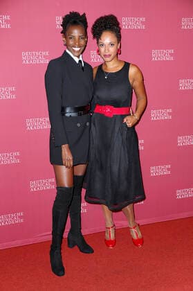Dionne Wudu and Kerry Jean arriving for the German Musical Theatre Award ceremony on 4 10 2021 in Hamburg The German Musical Theatre Award 2021 in Hamburg