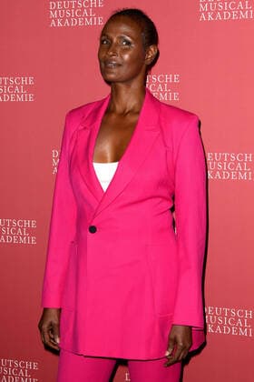 Waris Dirie arriving at the German Musical Theatre Award ceremony on 4 10 2021 in Hamburg The German Musical Theatre Award 2021 in Hamburg