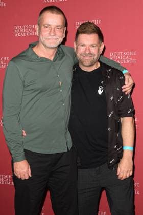 Ulf Leo Sommer and Peter Plate arriving at the German Musical Theatre Award Ceremony on 4 10 2021 in Hamburg The German Musical Theatre Award 2021 in Hamburg