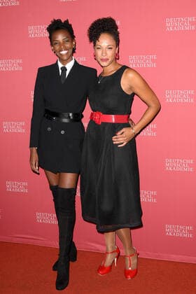 Dionne Wudu and Kerry Jean arriving for the German Musical Theatre Award ceremony on 4 10 2021 in Hamburg The German Musical Theatre Award 2021 in Hamburg