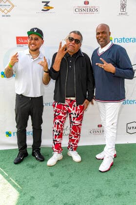 Ben Baller, George Lopez and Chris Spencer at the 14 George Lopez Celebrity Golf Classic tournament at Lakeside Country Club Toluca Lake, 04 10 2021. Foto:xE.xPowersx xFuturexImage