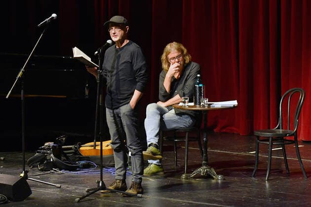 Ansurditäten aus der neuen schönen Welt With anarchistic fireworks to illuminate the absurdities of this new beautiful world, Steffen Mensching Hans Eckardt Wenzel re come as a mixed double with songs and texts in a musical reading Copyright: xUwe-JensxIgelx