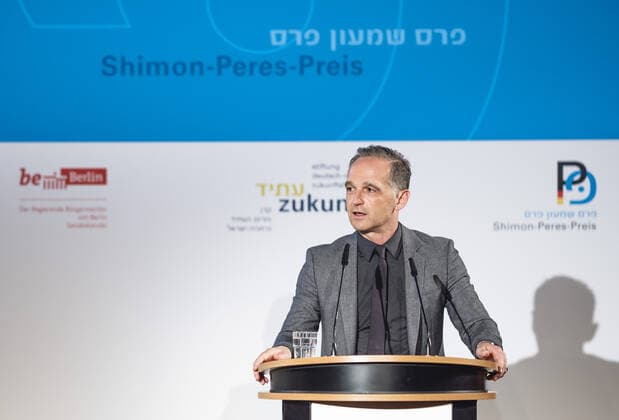 Federal Foreign Minister Heiko Maas, SPD, at the award ceremony for the Shimon Peres Prize at the Rotes Rathaus Berlin, 11 08 2021 Berlin Germany Copyright: xXanderxHeinl photothek.dex