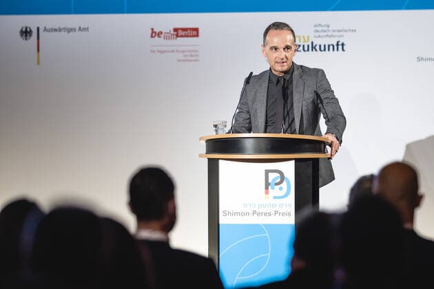 Federal Foreign Minister Heiko Maas, SPD, at the award ceremony for the Shimon Peres Prize at the Rotes Rathaus Berlin, 11 08 2021 Berlin Germany Copyright: xXanderxHeinl photothek.dex