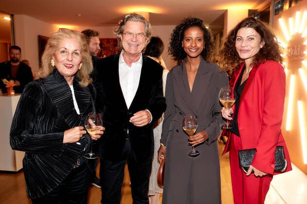 Bold Woman Award 2021 Alexandra Oetker, Florian Langenscheidt, Sara Nuru and Andrea Bury at the reception after the presentation of the Bold Woman Award by Veuve Clicquot at the French Embassy in Berlin. Copyright: xEventpressxGolejewskix