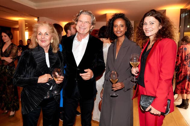 Bold Woman Award 2021 Alexandra Oetker, Florian Langenscheidt, Sara Nuru and Andrea Bury at the reception after the presentation of the Bold Woman Award by Veuve Clicquot at the French Embassy in Berlin. Copyright: xEventpressxGolejewskix