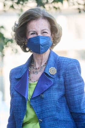 07-10-2021 Madrid Queen Sofia arriving for a meeting of the international circle of the reina Sofia superior school of music in Madrid. No Spain Â  Copyright: xPPEx