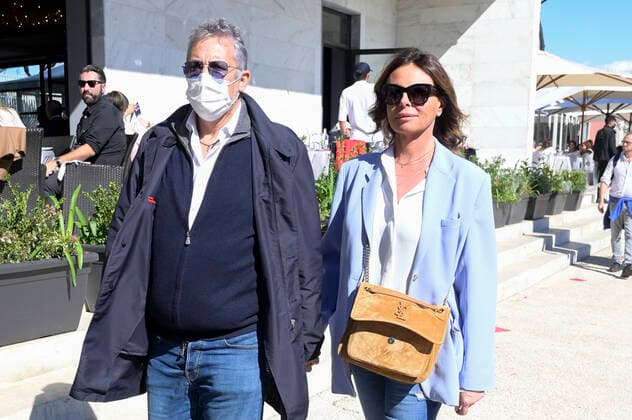 October 10, 2021, Rome, Italy: Lucio Presta and Paola Perego attend the Tennis & Friends event organized by the Agostino Gemelli University Polyclinic Foundation and CONI, in favor of Health and Sport for the development of psychophysical well-being which was held at the Foro Italico. Rome Italy - ZUMAs197 20211010_zaa_s197_043 Copyright: xMarioxCartellix