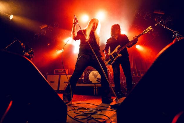 Grand Rezerva Malmo, Sweden. 08th, October 2021. The Swedish rock band Grand Rezerva performs a live concert at Kulturbolaget in Malmoe. Here vocalist Michael C. Svensson is seen live on stage. Malm? Sweden  Copyright: xGonzalesxPhoto JoexMillerx