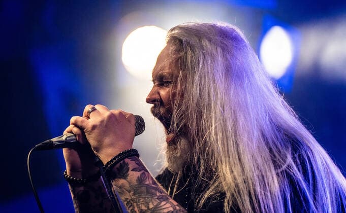 Grand Rezerva Malmo, Sweden. 08th, October 2021. The Swedish rock band Grand Rezerva performs a live concert at Kulturbolaget in Malmoe. Here vocalist Michael C. Svensson is seen live on stage. Malm? Sweden  Copyright: xGonzalesxPhoto JoexMillerx