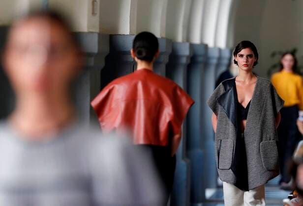 Models wear creations by Mexican designer Francisco Cancino, during the second day of the Mercedez Benz Fashion Week Mexico, in Mexico City, Mexico, 11 October 2021. Mercedes Benz Fashion Week Mexico !ACHTUNG: NUR REDAKTIONELLE NUTZUNG!  Copyright: xMarioxGuzmanx MEX3680 20211011-41f18c39f278e049174eb44241120ae7f5ae1230