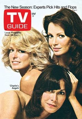 CHARLIES ANGELS, clockwise from left: Farrah Fawcett, Jaclyn Smith, Kate Jackson, TV GUIDE cover, September 25 - October 1, 1976. TV Guide courtesy Everett Collection Ref:TVGC002 H5275 PUBLICATIONXNOTxINxCANxCHNxFRAxITAxJPNxNORxPOLxRUSxESPxUKxUSA Copyright: xx TVGC002 H5275