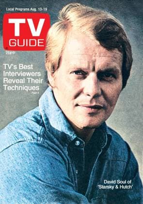 STARSKY AND HUTCH, David Soul, TV GUIDE cover, August 13-19, 1977. TV Guide courtesy Everett Collection Ref:TVGC002 H5320 PUBLICATIONXNOTxINxCANxCHNxFRAxITAxJPNxNORxPOLxRUSxESPxUKxUSA Copyright: xx TVGC002 H5320