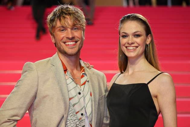 Cannes, France October 13, 2021 Cast of german Period Drama Sisi with german Actors Jannik Schuemann and Pauline Renevier at Canneseries, International Series Festival and MIPCOM Mandoga Media Canneseries MIPCOM, german Period Drama Sisi