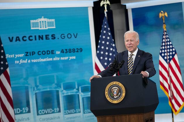 President Joe Biden delivers remarks on the administration s coronavirus response and the vaccination program from the Eisenhower Executive Office Building near the White House in Washington, DC on Thursday, October 14, 2021.  WAP20211014559 SARAHxSILBIGER