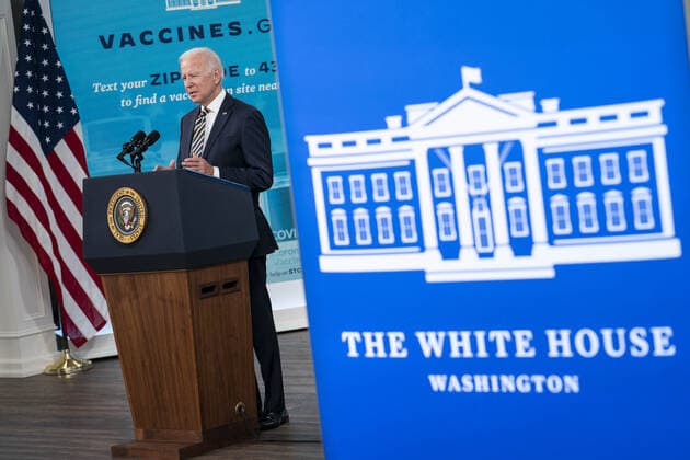 President Joe Biden delivers remarks on the administration s coronavirus response and the vaccination program from the Eisenhower Executive Office Building near the White House in Washington, DC on Thursday, October 14, 2021.  WAP20211014552 SARAHxSILBIGER