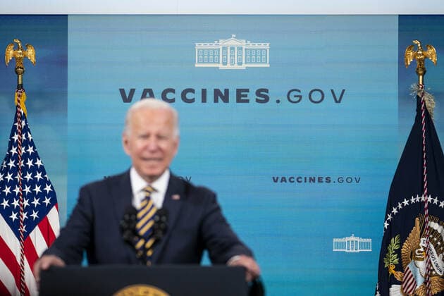 President Joe Biden delivers remarks on the administration s coronavirus response and the vaccination program from the Eisenhower Executive Office Building near the White House in Washington, DC on Thursday, October 14, 2021.  WAP20211014558 SARAHxSILBIGER