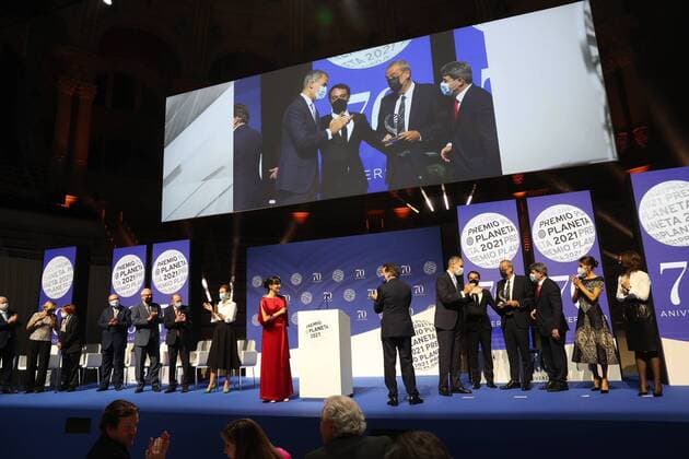 Kings Spain Felipe VI,Queen Letizia durining 70th edition of Planeta awards 2021 in Barcelona on Friday, 15 October 2021 Cordon Press