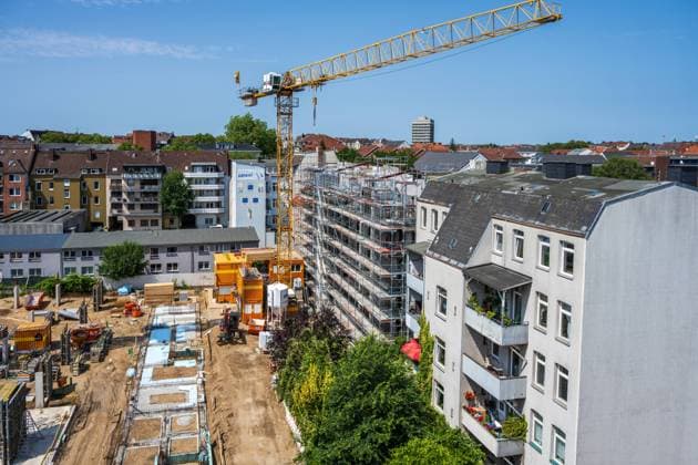 Großbaustelle Wohnungsbau in der Innenstadt von Kiel *** Large housing construction site in the city centre of Kiel
