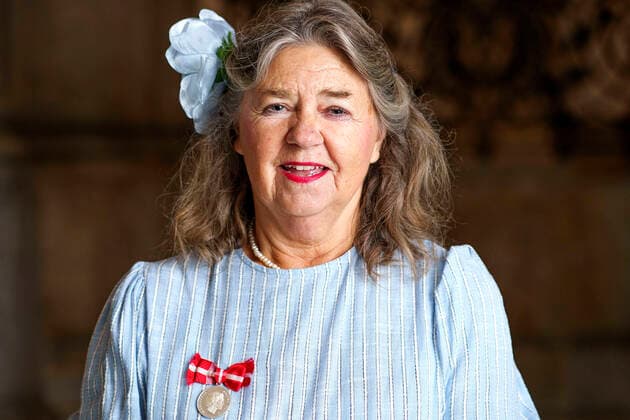 Lecturer at Glostrup School department Nordvang Lisbet Merlung, thanked for the Medal of Merit at the audience at Christians Castle on Monday 18 October 2021, Copenhagen  Copyright: KeldxNavntoft KeldxNavntoftx COP101 spdk20211018-152112-L