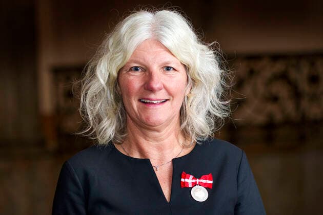 Specialist in Lindevaenget in Randers Municipality, Jane Hansen, thanked for the Medal of Merit at the Audience at Christians Castle on Monday 18 October 2021, Copenhagen  Copyright: KeldxNavntoft KeldxNavntoftx COP101 spdk20211018-152137-L
