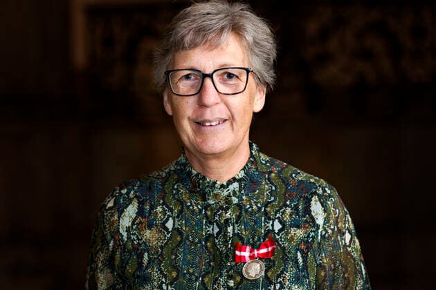 Consultant at the National Debt Management Agency, Merete Hansen, Lundby, thanked for the Medal of Merit at the Audience at Christians Castle on Monday 18 October 2021, Copenhagen  Copyright: KeldxNavntoft KeldxNavntoftx COP101 spdk20211018-152142-L