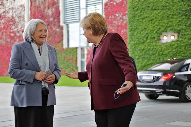 State Visit of the Governor General of Canada to Berlin State Visit of Mary May Simon, Governor General of Canada, and Whit Fraser to Berlin at the Federal Chancellery with Chancellor Angela Merkel Berlin Berlin GER
