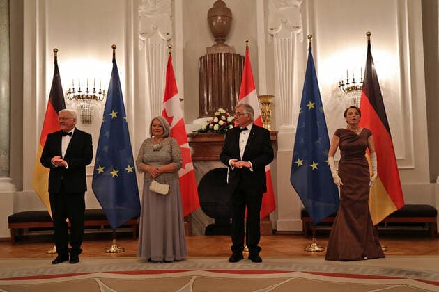 State Visit of the Governor General of Canada in Berlin State Visit of Mary May Simon, Governor General of Canada, and Whit Fraser in Berlin State Banquet at Bellevue Palace Defilee with Federal President Frank Walter Steinmeier and Elke Büdenbender Berlin Berlin GER