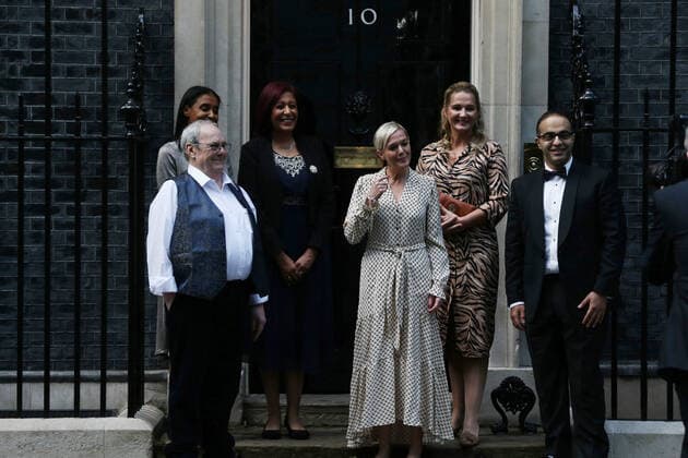October 20, 2021, London, England, United Kingdom: Annual Health Hero Awards winners are seen arriving in Downing Street to receive their prizes from UK Prime Minister Boris Johnson. London United Kingdom - ZUMAs262 20211020_zip_s262_109 Copyright: xTayfunxSalcix