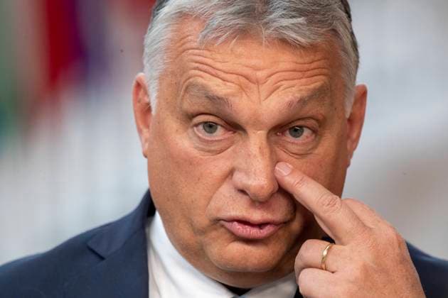 Prime Minister of Hungary Viktor Orban arrives for the European council summit, in Brussels, Thursday 21 October 2021. EU leaders will meet in Brussels to discuss COVID-19, digital transformation, energy prices, migration, trade and external relations.  POOLxNICOLASxMAETERLINCK 3119475