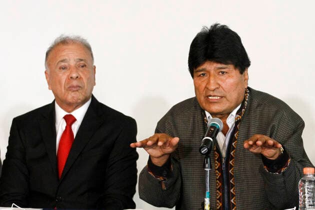 Bolivia s Former President Evo Morales Visit To Mexico To Offer A Press Conference MEXICO CITY, MEXICO - OCTOBER 22, 2021: Lead of the Labor Party of Mexico (PT), Alberto Anaya and the Former president of Bolivia, Evo Morales during XXV International Seminar The Parties and the New Society at Fiesta Americana Hotel. On October 22, 2021 In Mexico City, Mexico. (Photo by Luis Barron Eyepix Group) Copyright: xLuisxBarronx EYEPIXGROUP_LB_22102021_17512