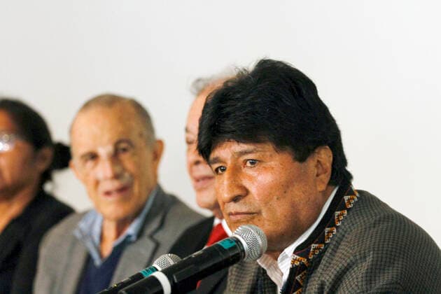 Bolivia s Former President Evo Morales Visit To Mexico To Offer A Press Conference MEXICO CITY, MEXICO - OCTOBER 22, 2021: Former president of Bolivia, Evo Morales talks during XXV International Seminar The Parties and the New Society at Fiesta Americana Hotel. On October 22, 2021 In Mexico City, Mexico. (Photo by Luis Barron Eyepix Group) Copyright: xLuisxBarronx EYEPIXGROUP_LB_22102021_17516
