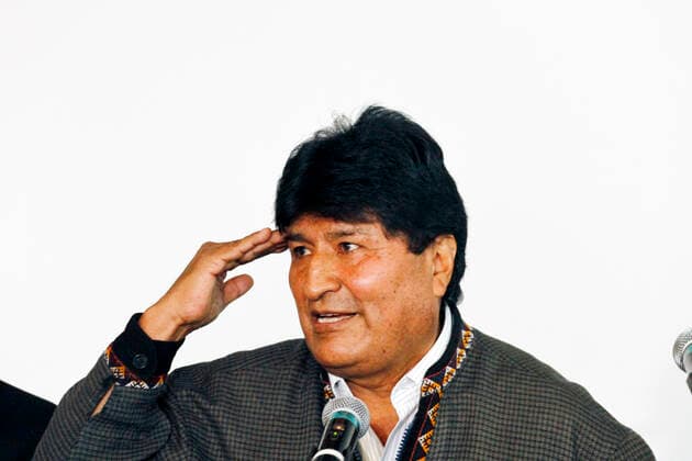 Bolivia s Former President Evo Morales Visit To Mexico To Offer A Press Conference MEXICO CITY, MEXICO - OCTOBER 22, 2021: Former president of Bolivia, Evo Morales talks during XXV International Seminar The Parties and the New Society at Fiesta Americana Hotel. On October 22, 2021 In Mexico City, Mexico. (Photo by Luis Barron Eyepix Group) Copyright: xLuisxBarronx EYEPIXGROUP_LB_22102021_17517