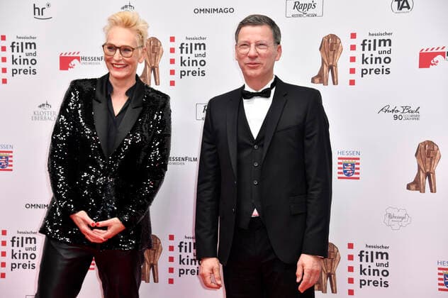 Bärbel Schäfer and Rainer Ewerrien at the 32 Hessian Film and Cinema Award ceremony at the Capitol Theater Offenbach, 22 10 2021 Foto:xN.xKubelkax xFuturexImage