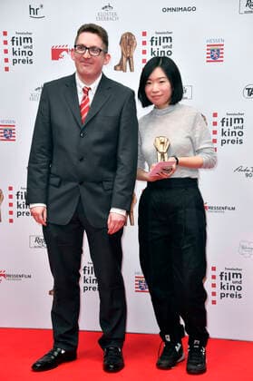 Tobias Sauer with company at the 32 Hessian Film and Cinema Awards at the Capitol Theater Offenbach, 22 10 2021 Foto:xN.xKubelkax xFuturexImage