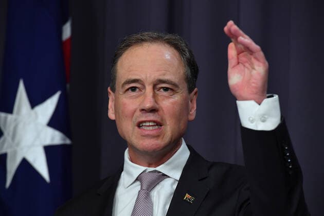 GREG HUNT PRESSER, Minister for Health Greg Hunt at a press conference at Parliament House in Canberra, Sunday, October 24, 2021. ( NO ARCHIVING, EDITORIAL USE ONLY, NO USE IN BOOKS WITHOUT CONSENT CANBERRA ACT AUSTRALIA  Copyright: xMICKxTSIKASx 20211024001588921662