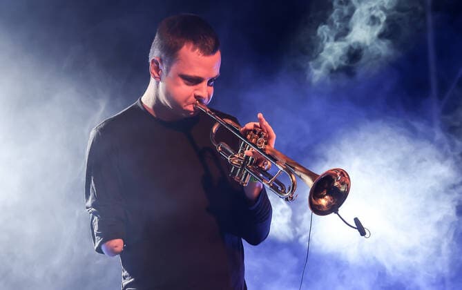 Concert by Barabas LÅrinc @ Kulturauerei, MWM Most Wanted Music, Trumpet with one hand Barabas LÅrinc