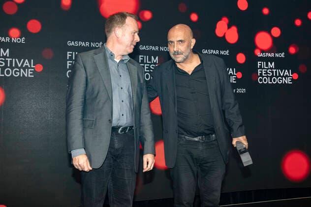 Gaspar Noe with laudator at the Film Festival Cologne Awards 2021 at the 31 Film Festival Cologne 2021 at E Werk Cologne, 28 10 2021. Foto:xR.xSchmiegeltx xFuturexImage