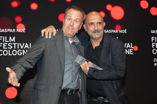 Gaspar Noe with laudator at the Film Festival Cologne Awards 2021 at the 31 Film Festival Cologne 2021 at E Werk Cologne, 28 10 2021. Foto:xR.xSchmiegeltx xFuturexImage
