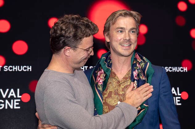 Friedrich Mücke and Albrecht Schuch at the presentation of the Film Festival Cologne Awards 2021 at the 31 Film Festival Cologne 2021 at E Werk Cologne, 28 10 2021 Foto:xR.xSchmiegeltx xFuturexImage