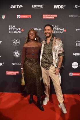 Actors Karmela Shako and Gianni Jovanovic , l r, arrives at Film Festival Cologne Awards ceremony