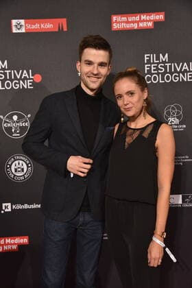 Actors Patrick Moelleken and Katrin Wolter arrive at the Film Festival Cologne Awards ceremony