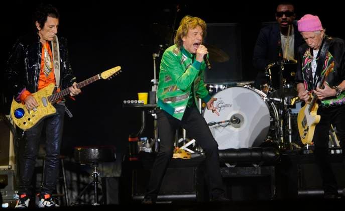 October 29, 2021, Tampa, Florida, USA: The Rolling Stones featuring Ronnie Wood, Steve Jordan, Mick Jagger and Keith Richards perform onstage during the No Filter tour at Raymond James Stadium on Friday, Oct. 29, 2021 in Tampa. Tampa USA - ZUMAs70_ 20211029_zan_s70_035 Copyright: xLuisxSantanax