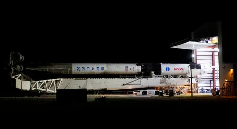 October 27, 2021, Cape Canaveral, Florida, USA: A SpaceX Falcon 9 rocket with the company s Crew Dragon spacecraft onboard is seen as it is rolled out to the launch pad at Launch Complex 39A as preparations continue for the Crew-3 mission, Wednesday, Oct. 27, 2021, at NASA™s Kennedy Space Center in Florida. NASA™s SpaceX Crew-3 mission is the third crew rotation mission of the SpaceX Crew Dragon spacecraft and Falcon 9 rocket to the International Space Station as part of the agency™s Commercial Crew Program. NASA astronauts Raja Chari, Tom Marshburn, Kayla Barron, and ESA (European Space Agency) astronaut Matthias Maurer are scheduled to launch on Oct. 31 at 2:21 a.m. ET, from Launch Complex 39A at the Kennedy Space Center. .Mandatory - ZUMAs152 20211027_zaa_s152_124 Copyright: xJoelxKowskyx