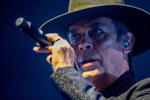 October 30, 2021, London, England, United Kingdom: Alexandra Palace, London, UK, 30th October 2021. Peter Murphy, the lead singer of the iconic Bauhaus, performs during the first live concert in London after a pandemic that interrupted the reunion tour planned for the year 2020. The band plays in its original formation: Peter Murphy (vocals), Daniel Ash (guitar), David J (bass), Kevin Haskins London United Kingdom - ZUMAm203 20211030_zip_m203_009 Copyright: xSabrinaxMerollax