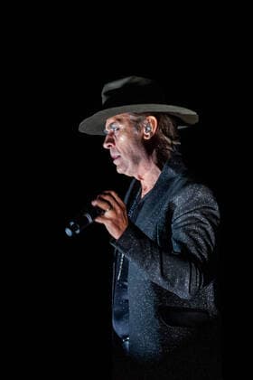 October 30, 2021, London, England, United Kingdom: Alexandra Palace, London, UK, 30th October 2021. Peter Murphy, the lead singer of the iconic Bauhaus, performs during the first live concert in London after a pandemic that interrupted the reunion tour planned for the year 2020. The band plays in its original formation: Peter Murphy (vocals), Daniel Ash (guitar), David J (bass), Kevin Haskins London United Kingdom - ZUMAm203 20211030_zip_m203_025 Copyright: xSabrinaxMerollax