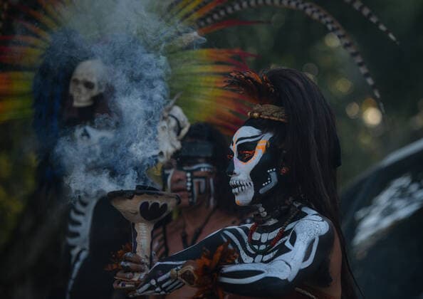 All Saints Day Celebrations In Playa Del Carmen A show by a local folk group related to the Day of the Dead (in Spanish: Dia de Muertos) in the municipal cemetery of Playa del Carmen. All Saints Day in Mexico coincides with the first day of the Day of the Dead (Dia de Muertos) celebration. It commemorates children who have died (Dia de los Inocentes) and the second day celebrates all deceased adults. In 2008, the tradition was inscribed in the Representative List of the Intangible Cultural Heritage of Humanity by UNESCO. On Monday, 1 November 2021, in Playa Del Carmen, Quintana Roo, Mexico. Playa Del Carmen Mexico  Copyright: xArturxWidakx widak-allsaint211101_npEPU